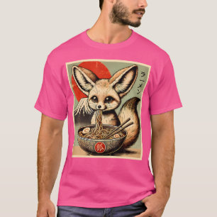 Funny Fennec Fox Ramen Japansk Kawaii Anime T Shirt