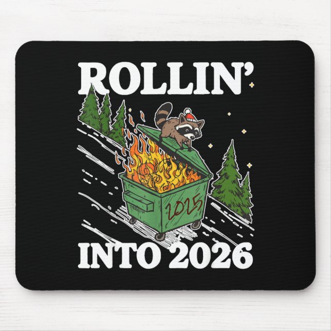 Funny Feral Raccoon Rollin' Into 2026 Happy New Ye Musmatta (Framsidan)