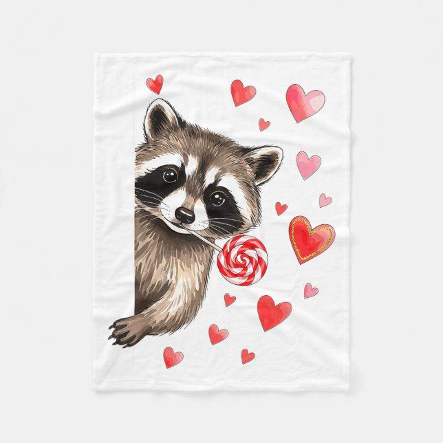 Funny Feral Raccoon Valentine's Day Sarcastic Humo Fleecefilt (Framsidan)
