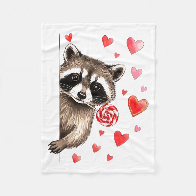 Funny Feral Raccoon Valentine's Day Sarcastic Humo Fleecefilt (Framsidan)