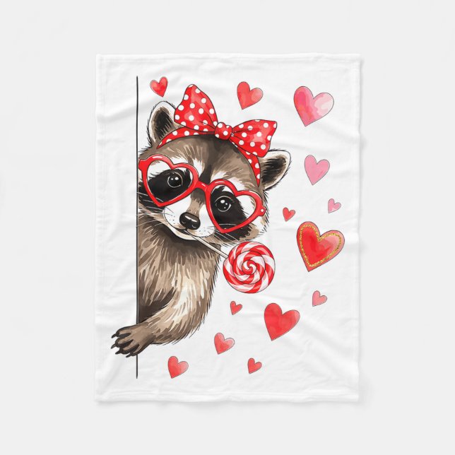 Funny Feral Raccoon Valentine's Day Sarcastic Humo Fleecefilt (Framsidan)