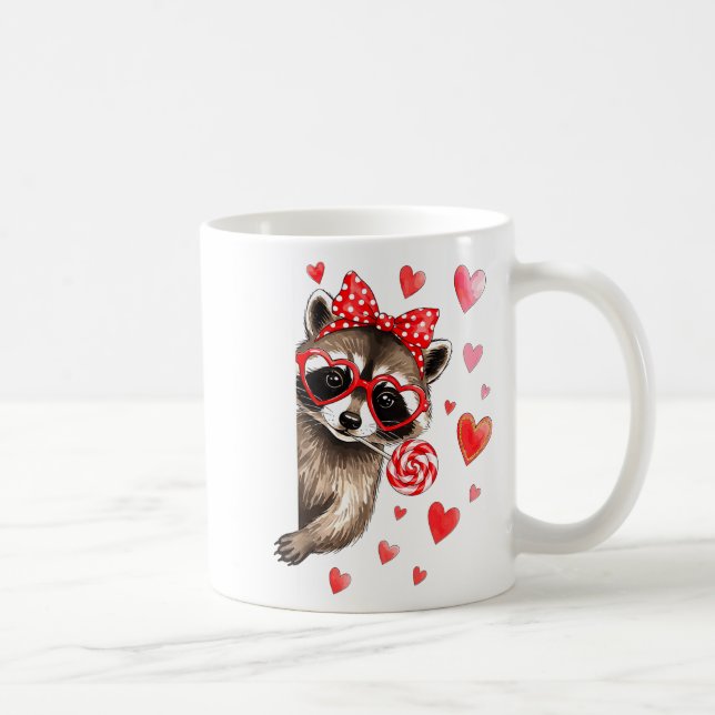 Funny Feral Raccoon Valentine's Day Sarcastic Humo Kaffemugg (Höger)