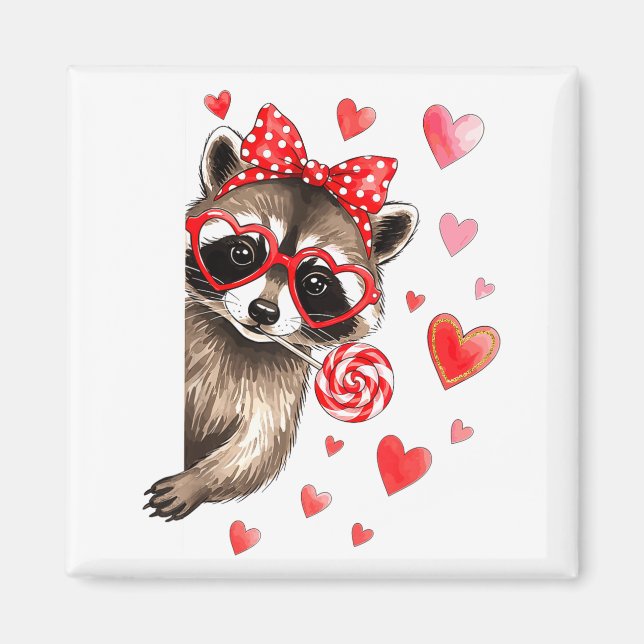 Funny Feral Raccoon Valentine's Day Sarcastic Humo Magnet (Framsidan)
