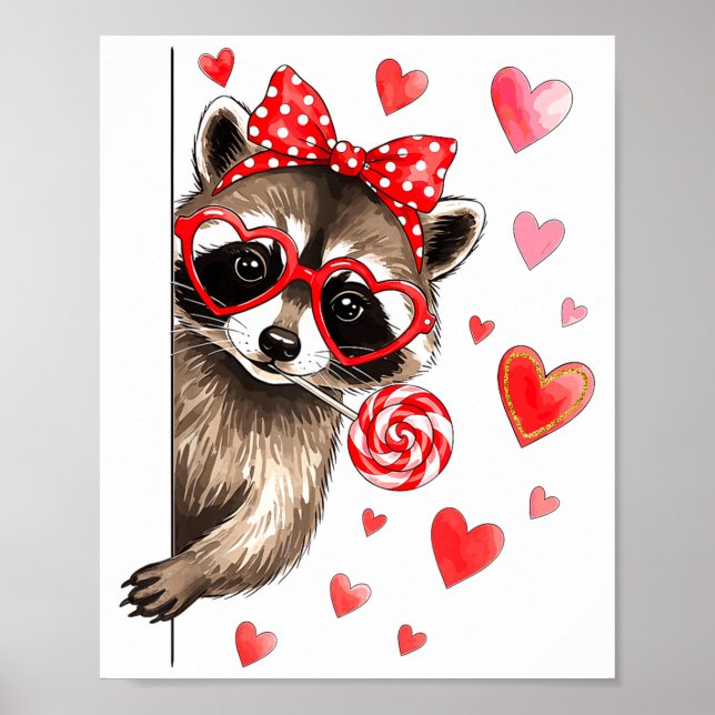 Funny Feral Raccoon Valentine's Day Sarcastic Humo Poster (Framsidan)