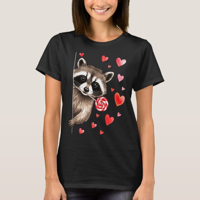 Funny Feral Raccoon Valentine's Day Sarcastic Humo T Shirt (Framsida)