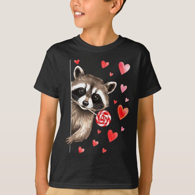 Funny Feral Raccoon Valentine's Day Sarcastic Humo T Shirt (Framsida)