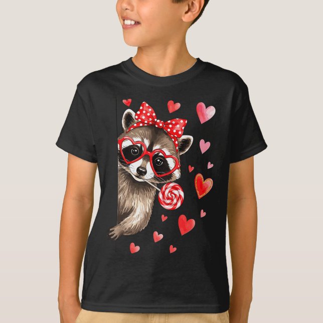 Funny Feral Raccoon Valentine's Day Sarcastic Humo T Shirt (Framsida)
