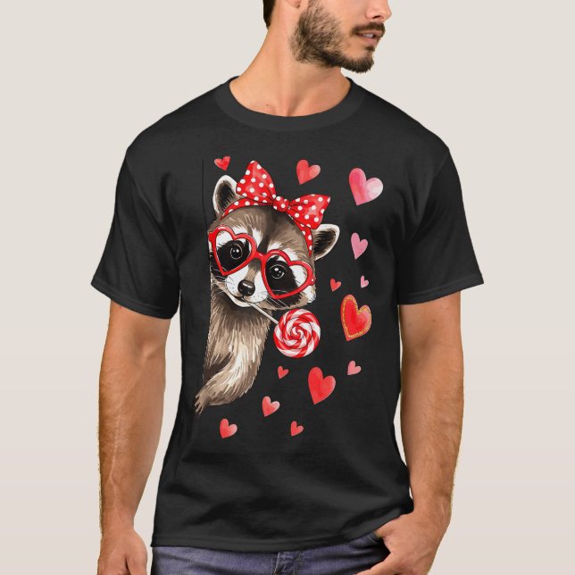 Funny Feral Raccoon Valentine's Day Sarcastic Humo T Shirt (Framsida)