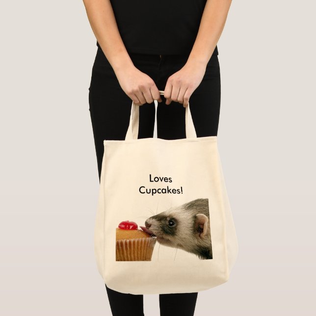 Funny Ferret Kärlek Muffinss Photo Tygkasse (Framsida (produkt))