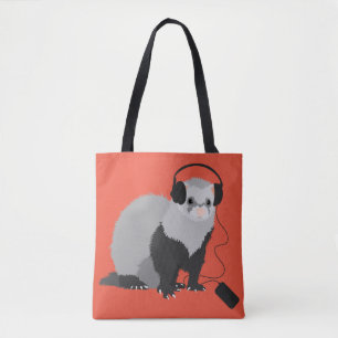 Funny Ferret Music Älskare Tygkasse