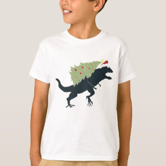Funny Festive Dino Christmas T Shirt