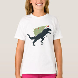 Funny Festive Dino Christmas T Shirt