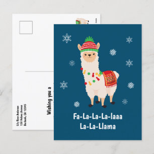 Funny Festive Llama Pun Helgdag Card Helg Vykort