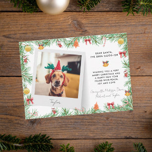 Funny Festive Pet Photo Hund jul-Helgdag Anteckningskort