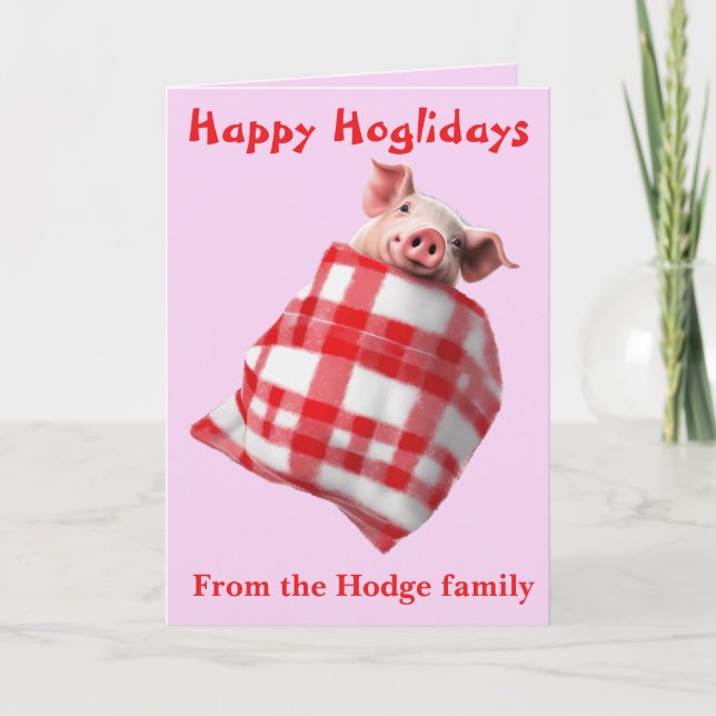 Funny Festive Pigs in Blankets Christmas Animal Lo Kort (Framsida)