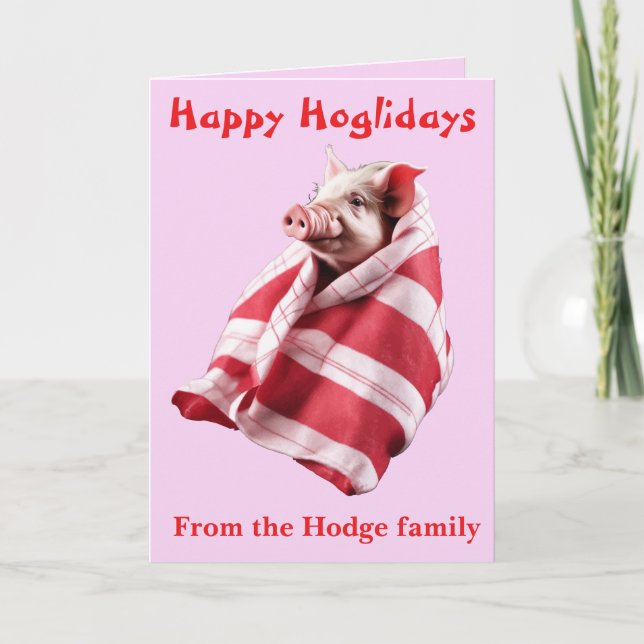 Funny Festive Pigs in Blankets Christmas Animal Lo Kort (Framsida)