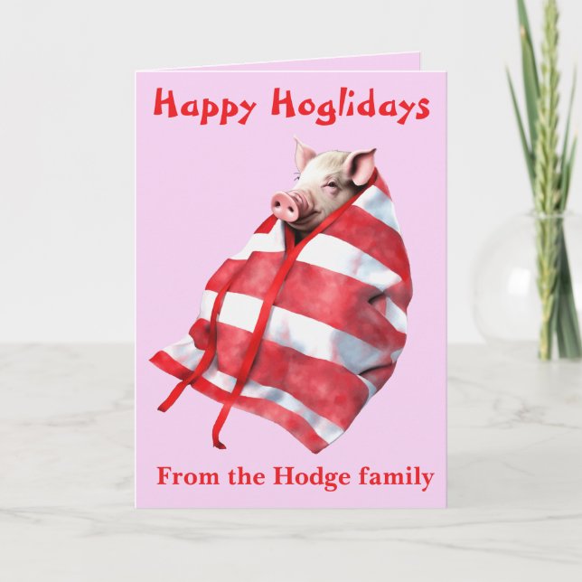 Funny Festive Pigs in Blankets Christmas Animal Lo Kort (Framsida)