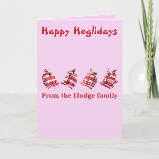 Funny Festive Pigs in Blankets Christmas Animal Lo Kort (Framsida)