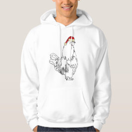 Funny Festive Tupp i Julafton Hat Cockerel Humor Hoodie