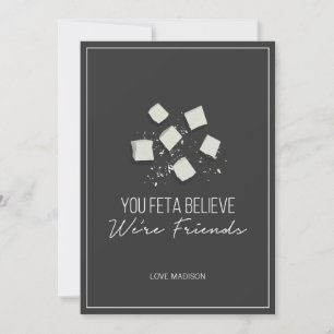 Funny Feta Friends Valentine Kärlek Cheese Card Julkort
