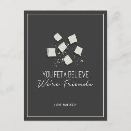 Funny Feta Friends Valentine Kärlek Cheese Postcar Vykort