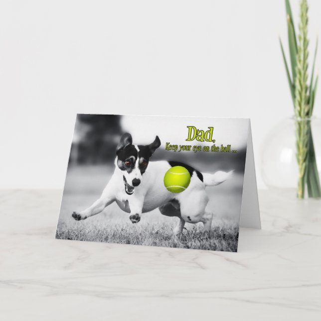 Funny Fetch Jack Russell Hund Fars dag Kort (Framsida)
