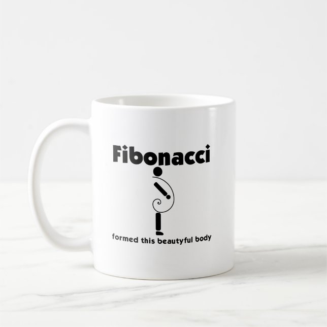Funny Fibonacci bildade kroppen Övervikt Obesitet Kaffemugg (Vänster)