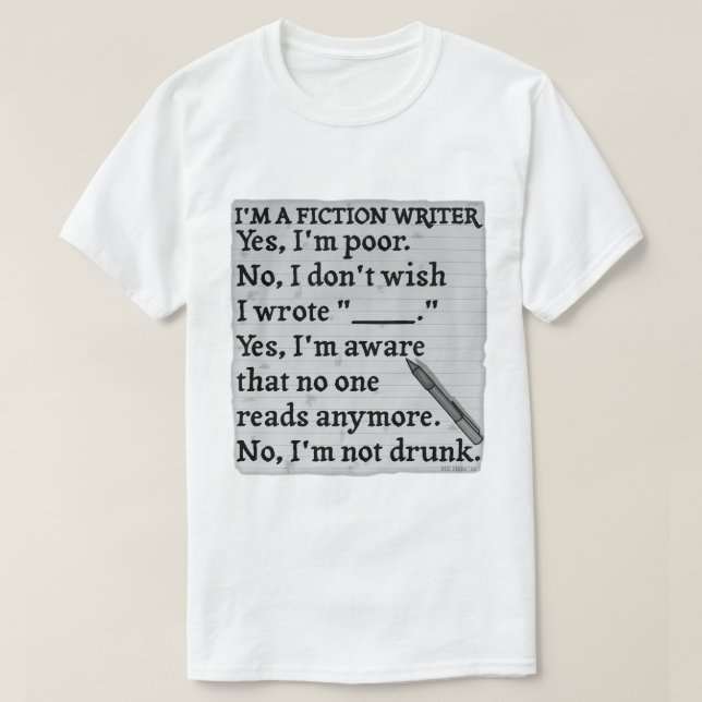 Funny Fiction Writer-svar Lakan Papper Tröja (Design framsida)