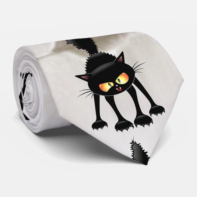 Funny Fierce Black Cat Tecknad Slips (Rullad)
