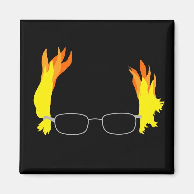 Funny Fiery Hair Bernie Sanders Magnet (Framsidan)