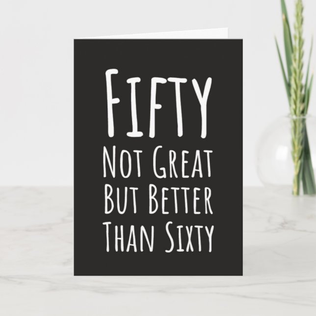 Funny Fiftieth Birthday Cards Hilarious Typography Kort (Framsida)