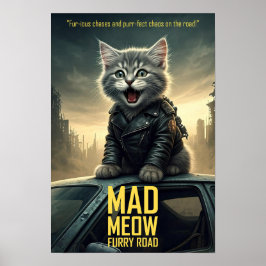 Funny filmPoster - Mad Meow: Hårig Road - Cat Poster