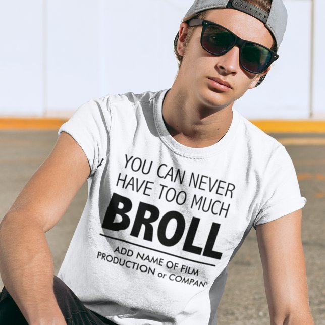 Funny filmproducent Videograf Filmmaker Joke T Shirt (The shirt color and all text colors are fully customizable)