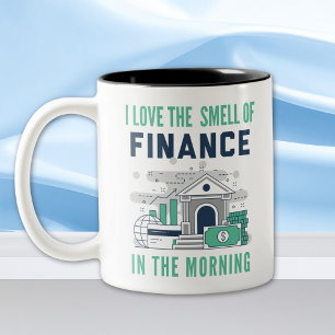 Funny Finance Mugg Business Office Coworking Blue