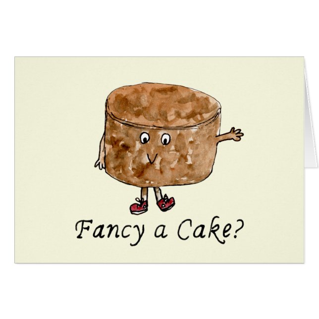 Funny Finare a Cake Slogan Chocolate Humor Citat Hälsningskort (Framsidan Horizontal)