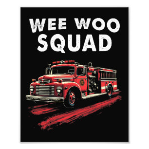 Funny Firefighter Art Fire Lastbil Fireman Fototryck