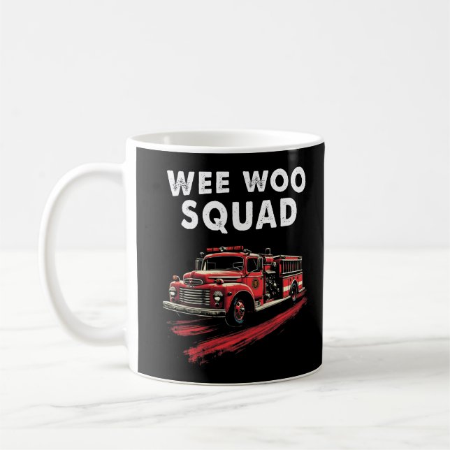 Funny Firefighter Art Fire Lastbil Fireman Kaffemugg (Vänster)
