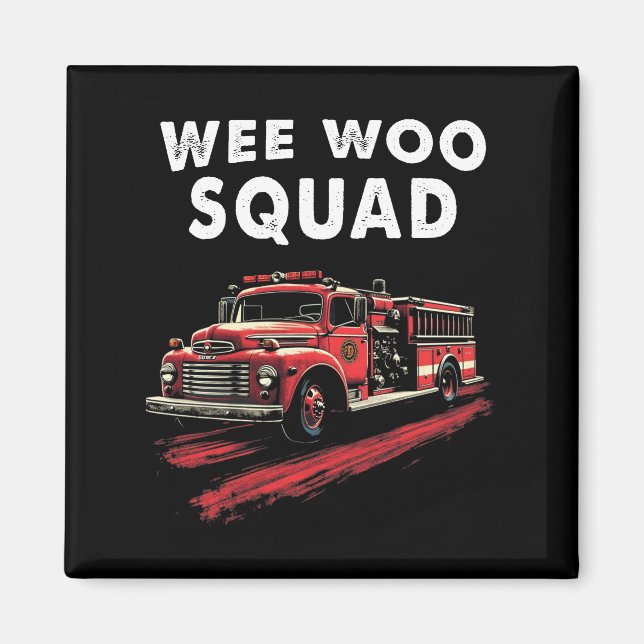 Funny Firefighter Art Fire Lastbil Fireman Magnet (Framsidan)