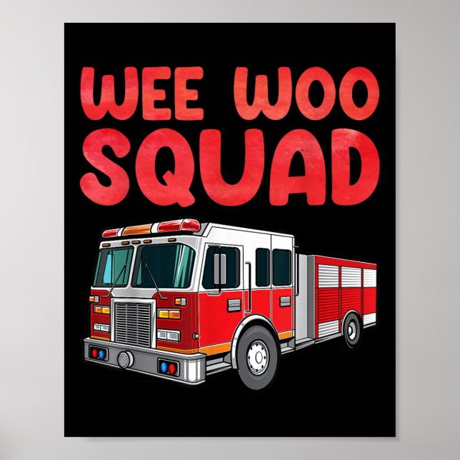 Funny Firefighter Art För barn Manar Women Fireman Poster (Framsidan)