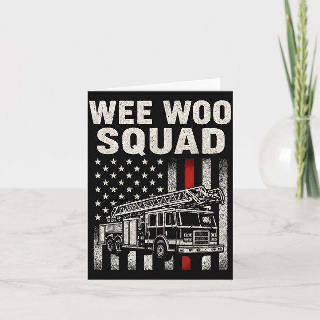 Funny Firefighter Art For Men Women Kids Fire Truc Kort (Framsida)