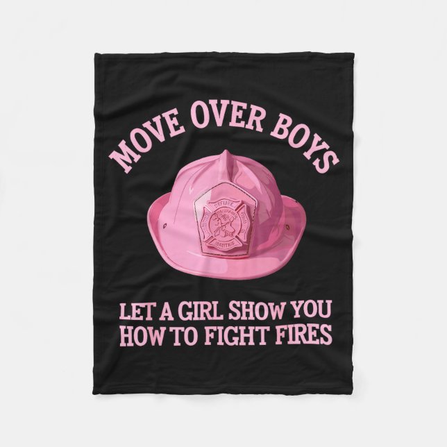 Funny Firefighter Art For Women Girls Fire Fighter Fleecefilt (Framsidan)