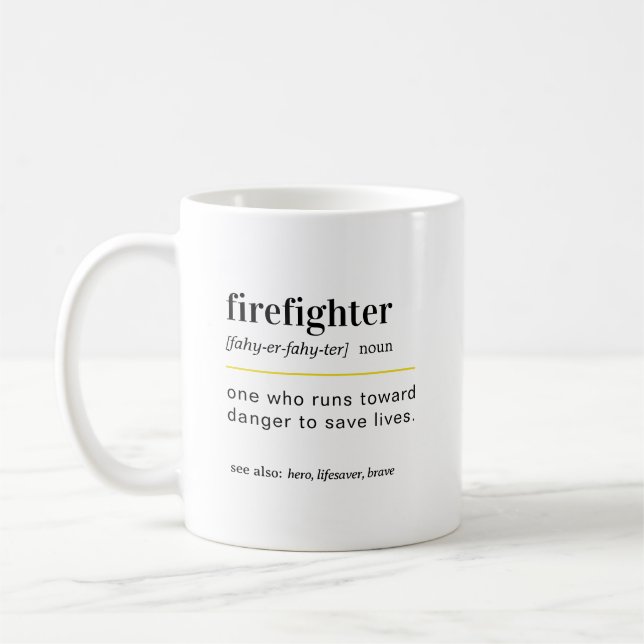 Funny Firefighter Gift Coffee Mug Kaffemugg (Vänster)