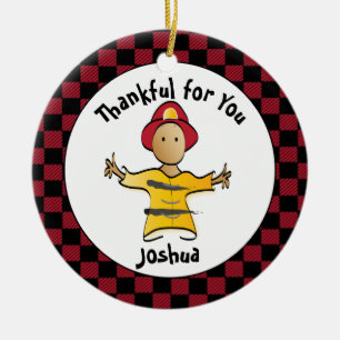 Funny Firefighter Gift - Tack Fireman Ceramic Julgransprydnad Keramik