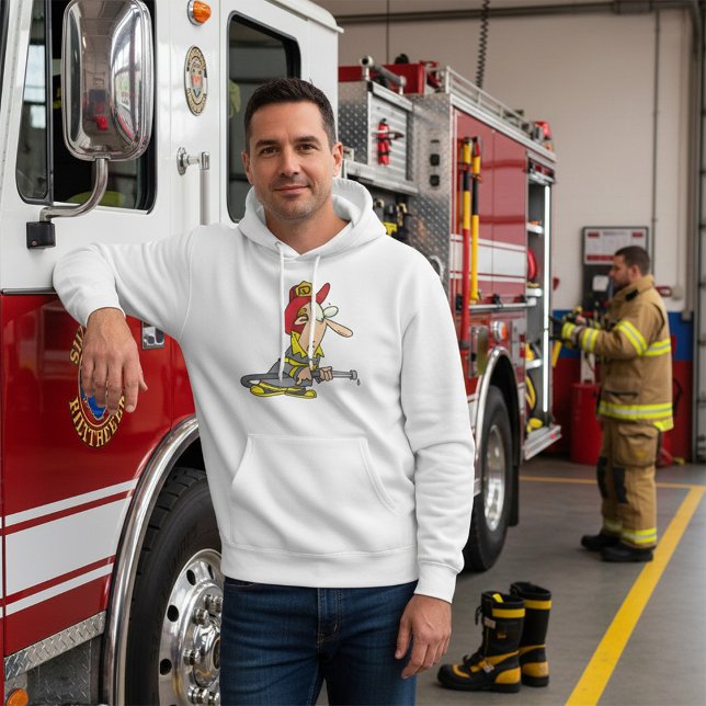 Funny Firefighter med Akutet Responder Hoodie (Skapare uppladdad)