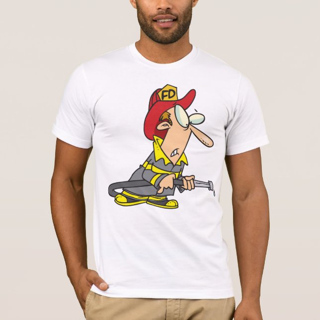 Funny Firefighter med Akutet Responder T Shirt (Framsida)