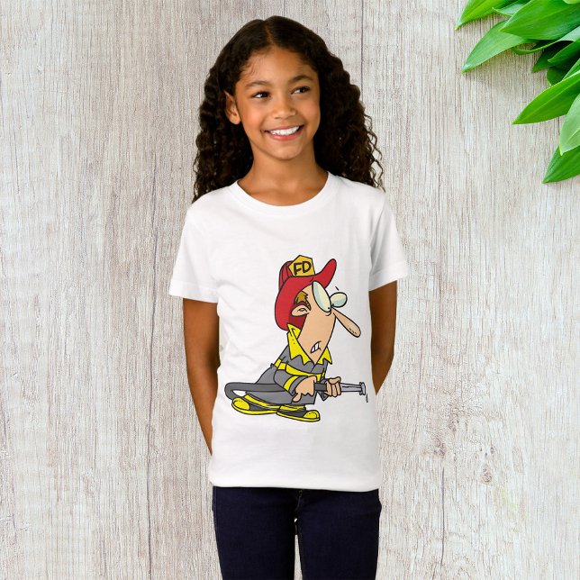 Funny Firefighter med Akutet Responder T Shirt (Skapare uppladdad)