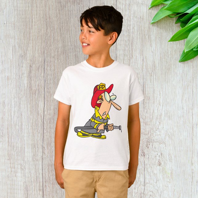 Funny Firefighter med Akutet Responder T Shirt (Skapare uppladdad)