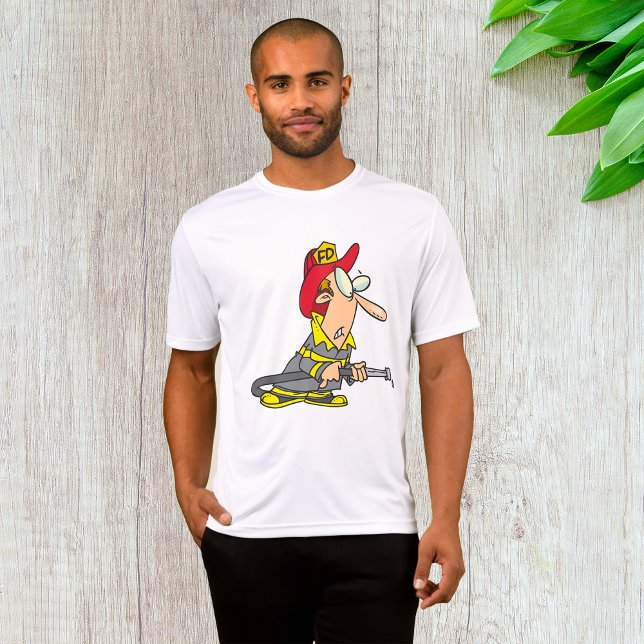 Funny Firefighter med Akutet Responder T Shirt (Skapare uppladdad)