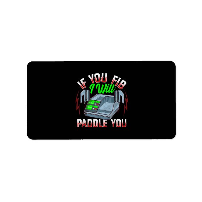 Funny FireFighter-polisdefibrillator Adressetikett (Framsidan)