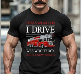 Funny Firefighter Wee Woo Truck Driver T Shirt